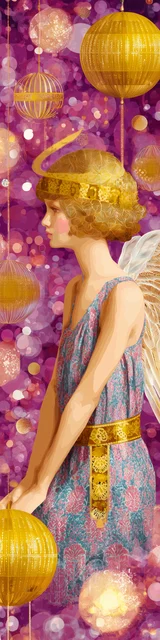 Free angel bookmark featuring hot pink disco angel